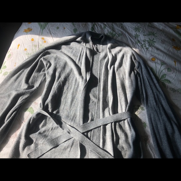 Loft Grey Cardigan with cloth belt - Picture 3 of 6